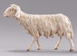 Picture of Sheep walking cm 14 (5,5 inch) Hannah Orient dressed Nativity Scene in Val Gardena wood