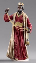 Picture of Balthazar Black Wise King cm 20 (7,9 inch) Hannah Alpin dressed nativity scene Val Gardena wood statue fabric dresses 