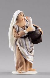 Picture of Girl with goose cm 20 (7,9 inch) Hannah Orient dressed nativity scene Val Gardena wood statue with fabric dresses 