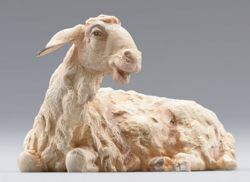 Picture of Sheep lying cm 20 (7,9 inch) Hannah Orient dressed Nativity Scene in Val Gardena wood