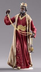 Immagine di Baldassarre Re Magio Moro cm 30 (11,8 inch) Presepe vestito Hannah Orient statua in legno Val Gardena abiti in tessuto