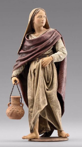 Imagen de Mujer de pie con jarra Belén Immanuel 30 cm oriental madera y tela