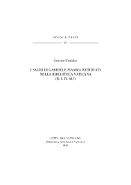 Immagine di I salmi di Gabriele Fiamma ritrovati nella Biblioteca Vaticana (R. I. IV. 447) Cristina Ubaldini