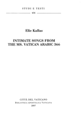 Immagine di Intimate Songs from the Ms. Vatican Arabic 366 Elie Kallas