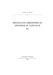 Immagine di Miscellanea Bibliothecae Apostolicae Vaticanae (XV)