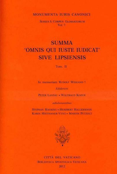 Picture of Summa Omnis qui iuste iudicat sive Lipsiensis, II Peter Landau, Waltraud Kozur