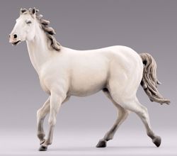 Immagine di Cavallo bianco cm 10 (3,9 inch) Presepe da vestire Omobono in legno e rame