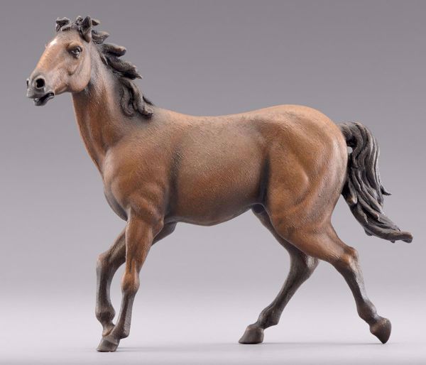 Immagine di Cavallo marrone Presepe fai da te Omobono 10 cm legno