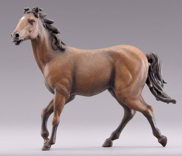 Immagine di Cavallo marrone cm 30 (11,8 inch) Presepe da vestire Omobono in legno e rame
