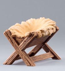 Imagen de Cuna cm 30 (11,8 inch) Belén para vestir Homobono de madera y cobre 