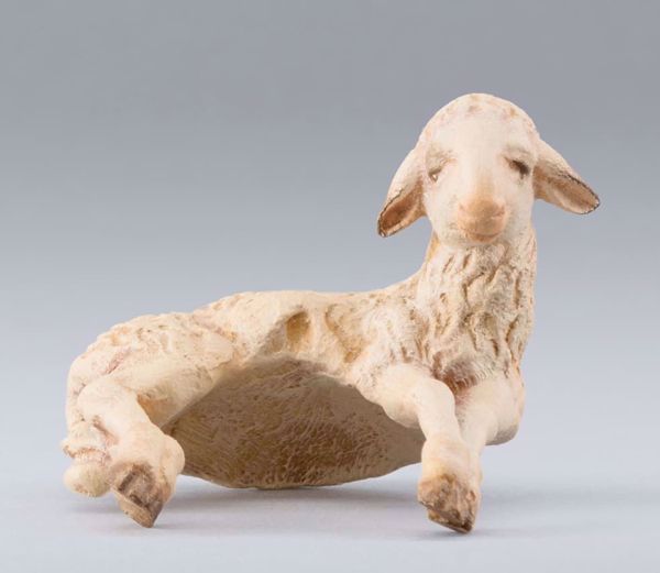 Immagine di Agnello da spalla Presepe fai da te Omobono 12 cm legno