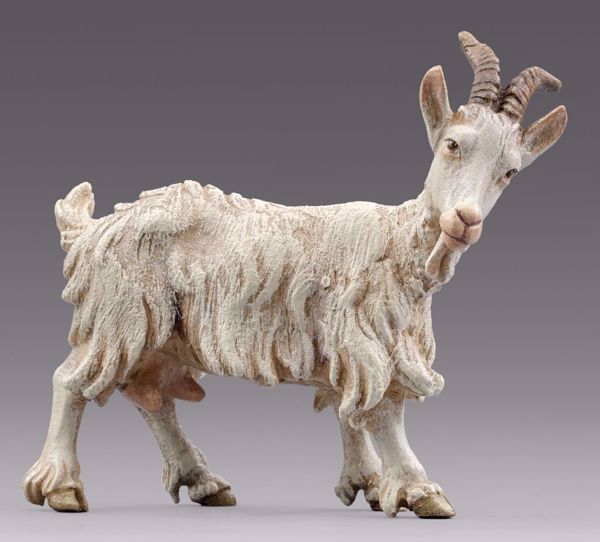 Imagen de Cabra que mira a izquierda cm 14 (5,5 inch) Belén para vestir Homobono de madera y cobre 