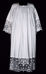 Imagen de A MEDIDA Alba litúrgica cuello cuadrado bordado liberty pequeñas Cruces sobre tul mezcla de algodón blanco