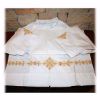 Picture of CUSTOM MADE White cotton-blend clergy Alb gold floral Cross embroidery