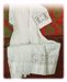 Picture of MADE TO MEASURE Square neck liturgical Alb with large Crosses guipures embroidery white cotton blend fabric