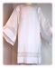 Picture of MADE TO MEASURE Square neck liturgical Surplice with floral embroidery on tulle white cotton blend fabric.