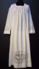 Picture of MADE TO MEASURE Square neck liturgical Surplice with Fishes embroidery on tulle white cotton blend fabric.