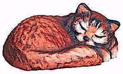 Imagen de Gato durmiente cm 6 (2,4 inch) Belén Matteo estilo oriental colores al óleo en madera Val Gardena