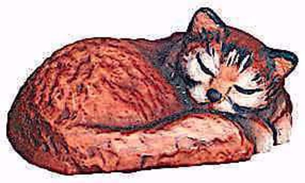 Immagine di Gatto addormentato Presepe Matteo 6 cm palestinese legno colori a olio