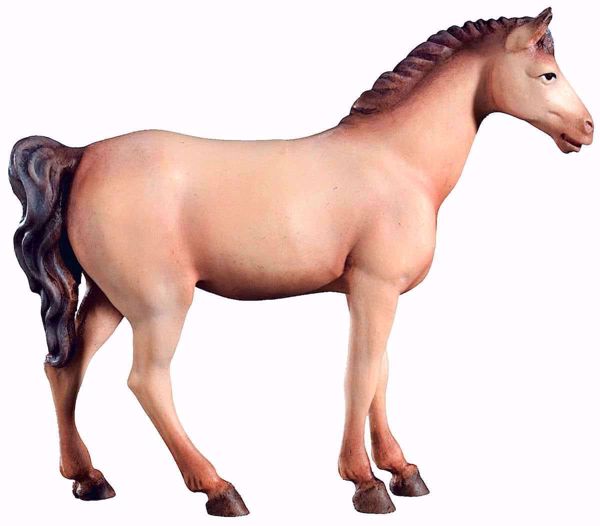 Immagine di Cavallo Bianco cm 6 (2,4 inch) Presepe Matteo stile orientale colori ad olio in legno Val Gardena