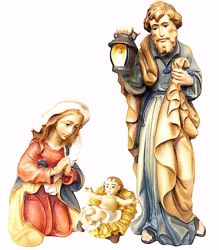 Imagen de Sagrada Familia cm 6 (2,4 inch) Belén Matteo estilo oriental colores al óleo en madera Val Gardena