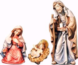 Picture of Holy Family cm 6 (2,4 inch) Matteo Nativity Scene Oriental style oil colours Val Gardena wood