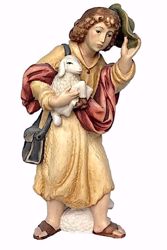 Picture of Shepherd with Sheep and Hat cm 8 (3,1 inch) Matteo Nativity Scene Oriental style oil colours Val Gardena wood
