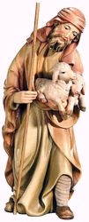 Picture of Shepherd with Sheep cm 8 (3,1 inch) Matteo Nativity Scene Oriental style oil colours Val Gardena wood