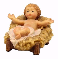 Picture of Infant Jesus with Cradle cm 28 (11,0 inch) Matteo Nativity Scene Oriental style oil colours Val Gardena wood