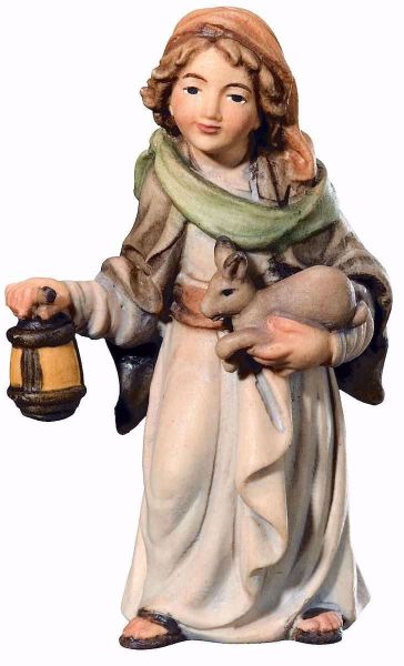 Imagen de Pastor con Linterna y Conejo Belén Matteo 28 cm palestino madera pintado