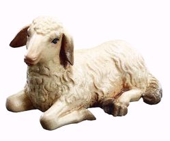 Picture of Lying Sheep cm 28 (11,0 inch) Matteo Nativity Scene Oriental style oil colours Val Gardena wood
