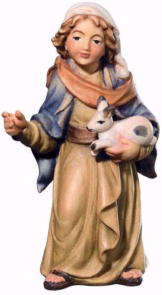 Picture of Young Shepherd with Rabbit cm 18 (7,1 inch) Matteo Nativity Scene Oriental style oil colours Val Gardena wood