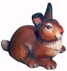 Immagine di Coniglio cm 10 (3,9 inch) Presepe Matteo stile orientale colori ad olio in legno Val Gardena