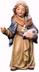 Picture of Young Shepherd with Rabbit cm 10 (3,9 inch) Matteo Nativity Scene Oriental style oil colours Val Gardena wood