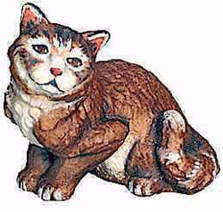 Picture of Sitting Cat cm 12 (4,7 inch) Matteo Nativity Scene Oriental style oil colours Val Gardena wood