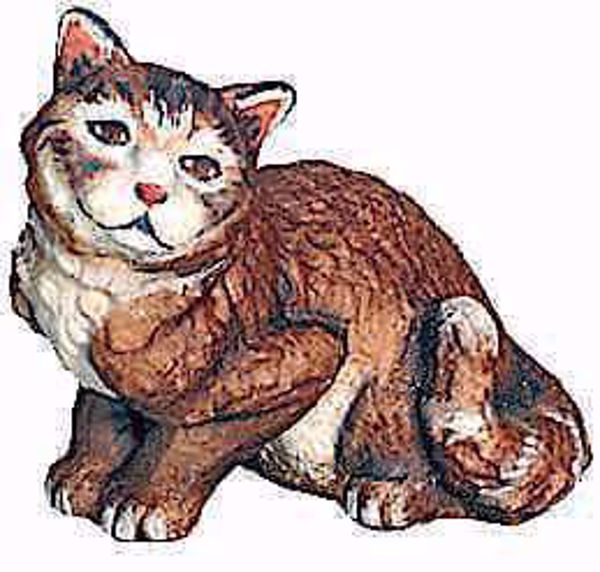 Immagine di Gatto seduto Presepe Matteo 12 cm palestinese legno colori a olio