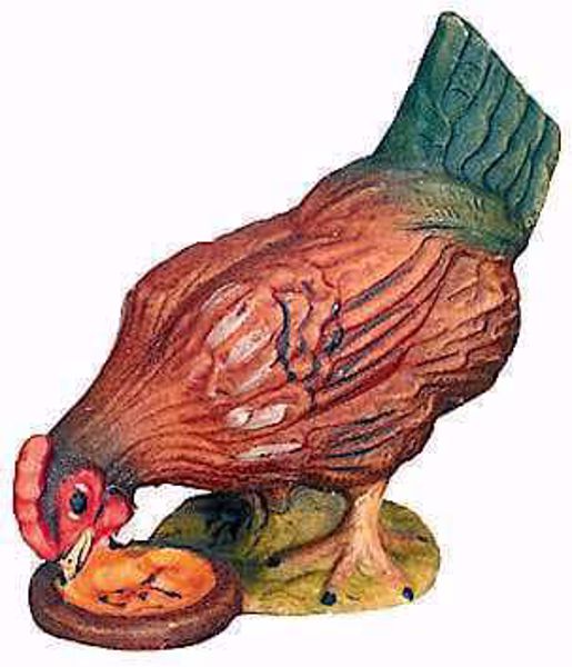 Immagine di Gallina Presepe Matteo 12 cm palestinese legno colori a olio