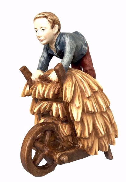 Immagine di Pastore Bambino con Carretto Presepe Matteo 12 cm palestinese legno colori a olio