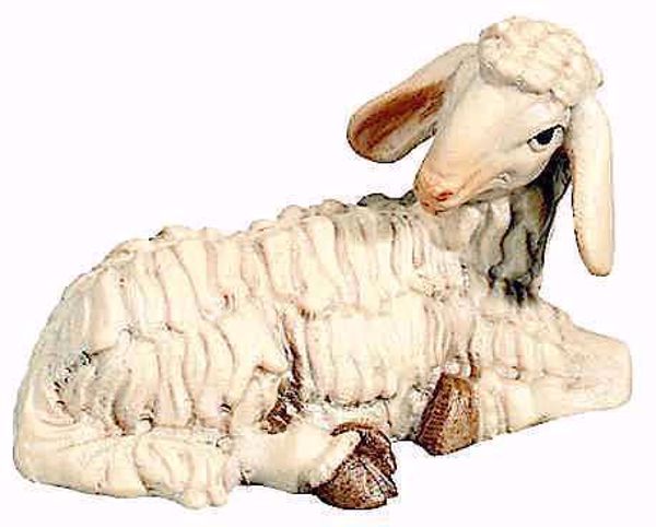 Picture of Lying Sheep Matteo Nativity 12 cm (4,7 inch) middle eastern oil painted wood