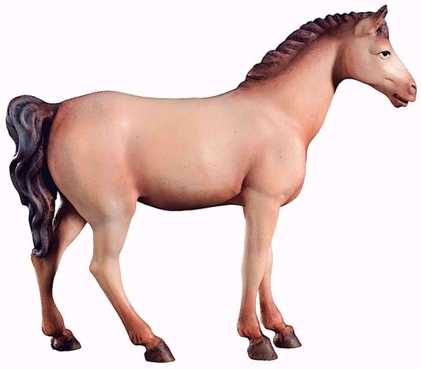 Immagine di Cavallo Bianco cm 6 (2,4 inch) Presepe Raffaello stile classico colori ad olio in legno Val Gardena