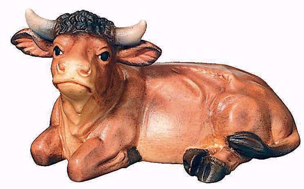 Picture of Ox Raffaello Nativity 6 cm (2,4 inch) traditional oil painted wood