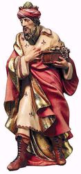 Picture of Caspar White Wise King cm 6 (2,4 inch) Raffaello Nativity Scene traditional style oil colours Val Gardena wood