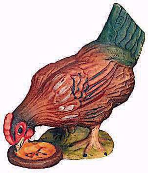 Immagine di Gallina Presepe Raffaello 8 cm tirolese legno colori a olio