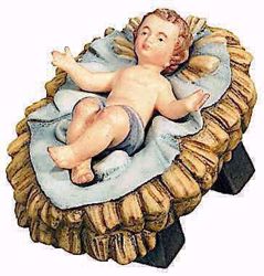 Immagine di Gesù Bambino con Culla separata cm 8 (3,1 inch) Presepe Raffaello stile classico colori ad olio in legno Val Gardena