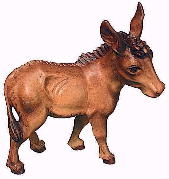 Immagine di Asino Presepe Raffaello 10 cm tirolese legno colori a olio