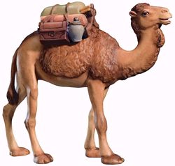 Imagen de Camello con Silla cm 10 (3,9 inch) Belén Raffaello estilo clásico colores al óleo en madera Val Gardena