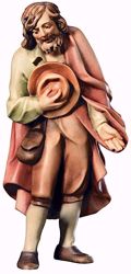 Imagen de Pastor con Sombrero cm 13 (5,1 inch) Belén Raffaello estilo clásico colores al óleo en madera Val Gardena