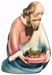 Immagine di Melchiorre Re Magio in ginocchio cm 8 (3,1 inch) Presepe Leonardo stile arabo tradizionale colori ad olio in legno Val Gardena