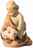 Picture of Kneeling Shepherd with Sheep Leonardo Nativity 12 cm (4,7 inch) arabic oil painted wood