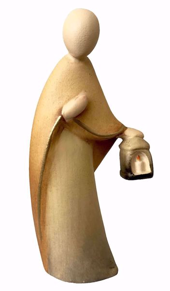 Immagine di San Giuseppe statuina Presepe Stella 14 cm stilizzato legno colori a olio